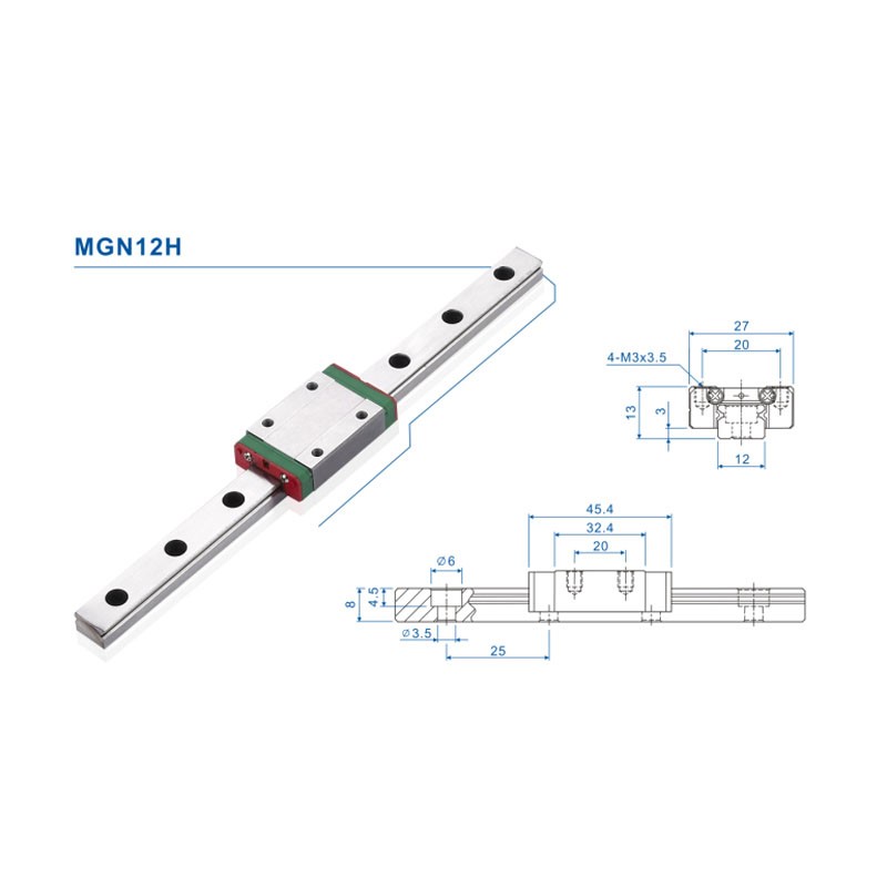 Guía lineal de 12mm, carril MG - Linear Rail Mgn12H Set reseña y precio