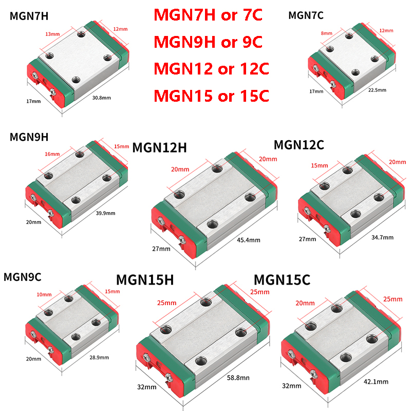 2 uds MGN7C MGN7H MGN9C MGN9H  - Linear Rail Mgn12H Set reseña y precio