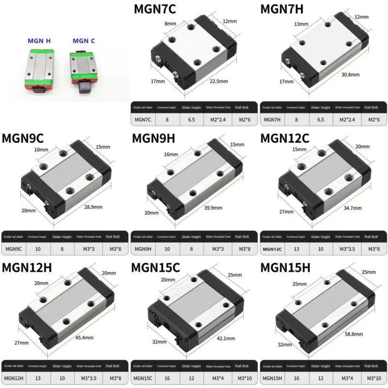 1 Uds MGN7C MGN7H MGN9C MGN9H  - Linear Rail Mgn12H Set reseña y precio